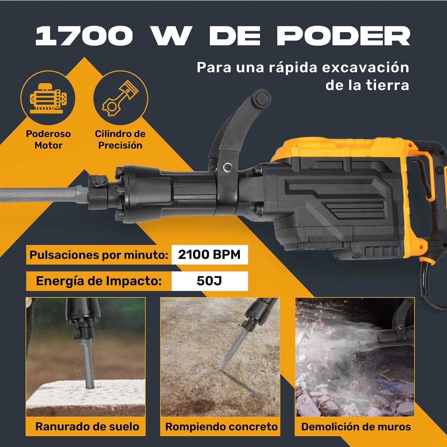 Demoledor Rompedor Concreto Electrico 1700w