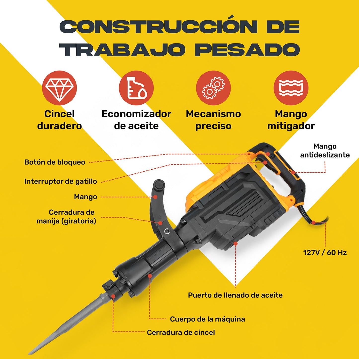 Demoledor Rompedor Concreto Electrico 1700w