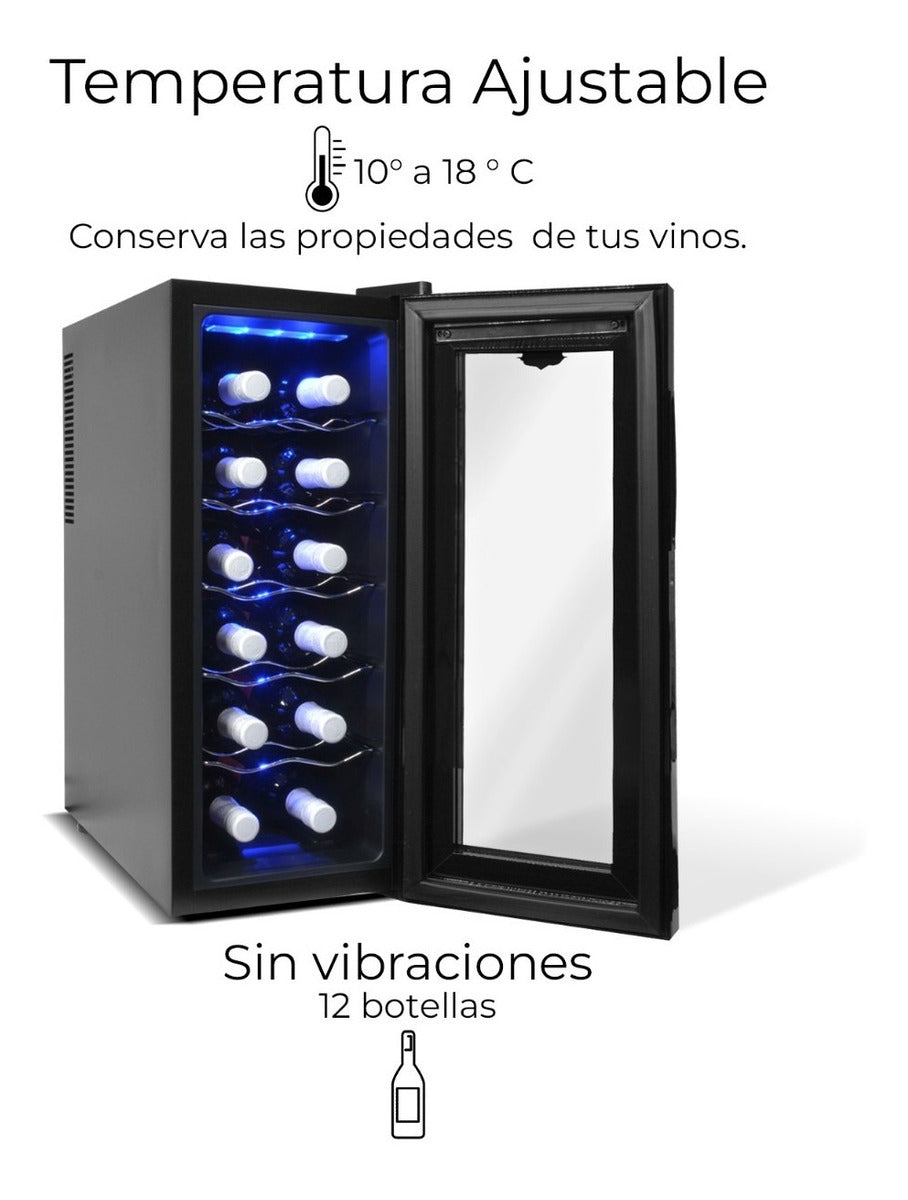 Cava Enfriador Vinos 12 Botellas Frigobar Exclusive Premium